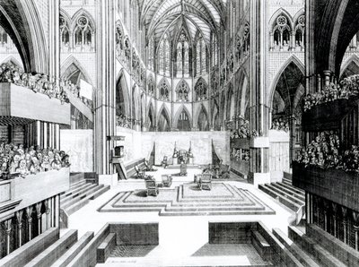 Incoronazione di Giacomo II alla Chiesa Collegiata di San Pietro, Westminster da Samuel Moore